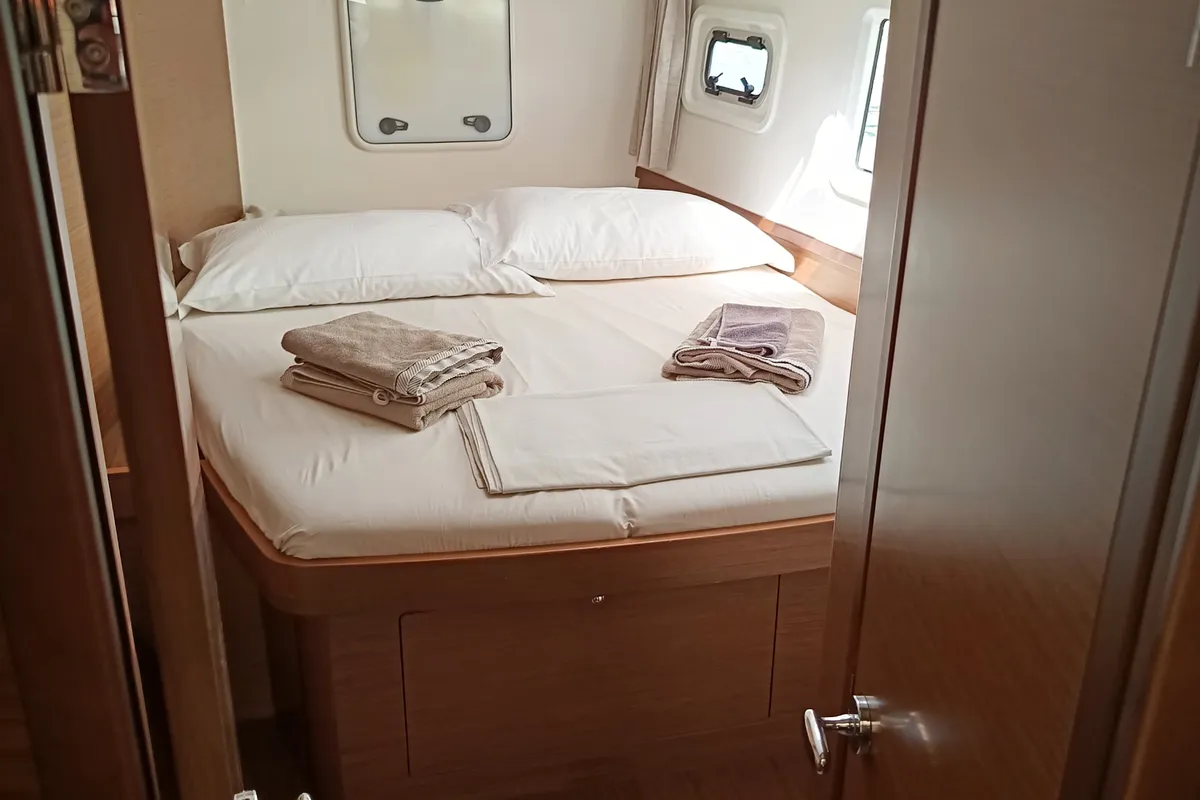 Cabin on Waterworld, a Lagoon 42 catamaran at Capo d'Orlando, Italy