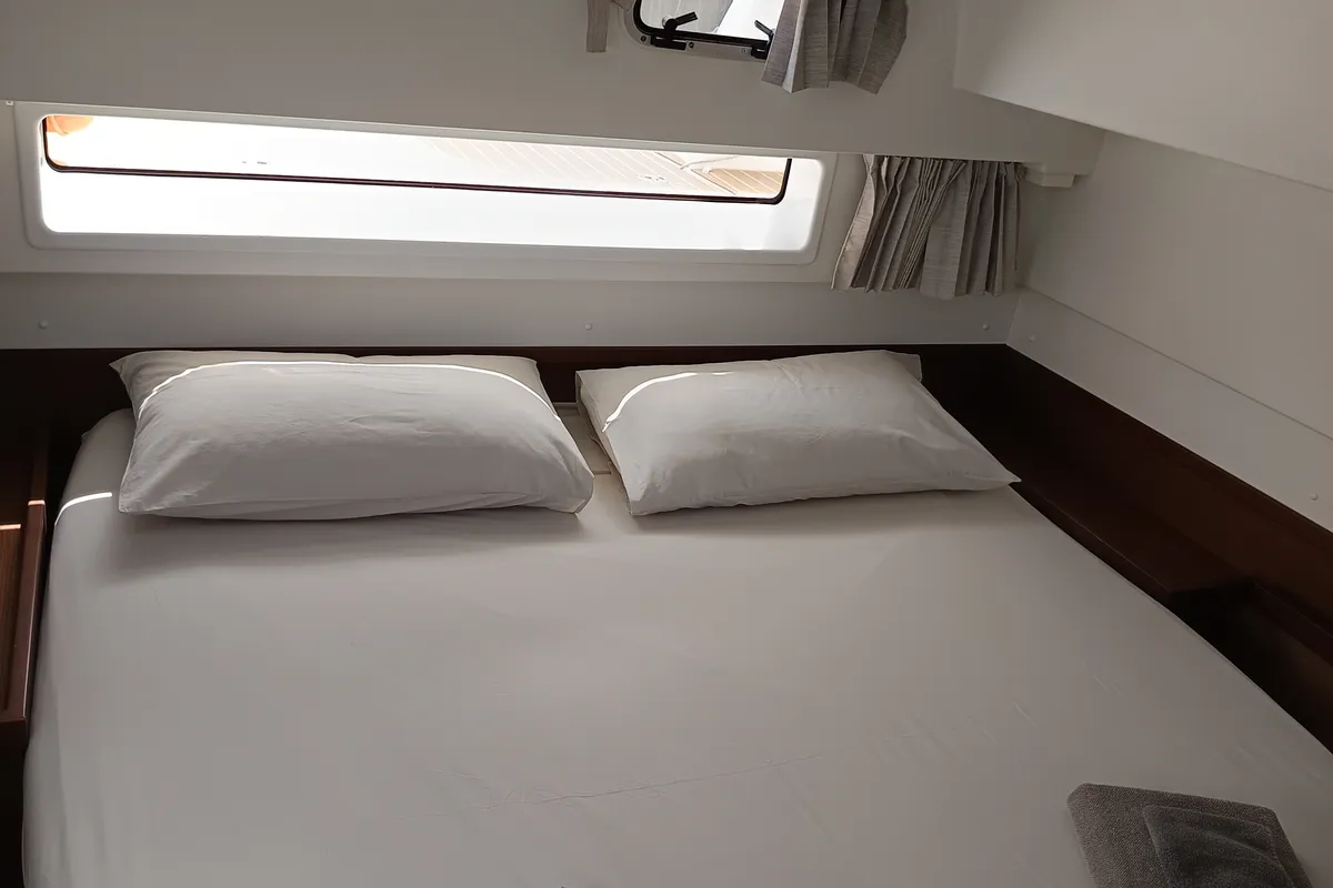 Cabin on Waterworld, a Lagoon 42 catamaran at Capo d'Orlando, Italy