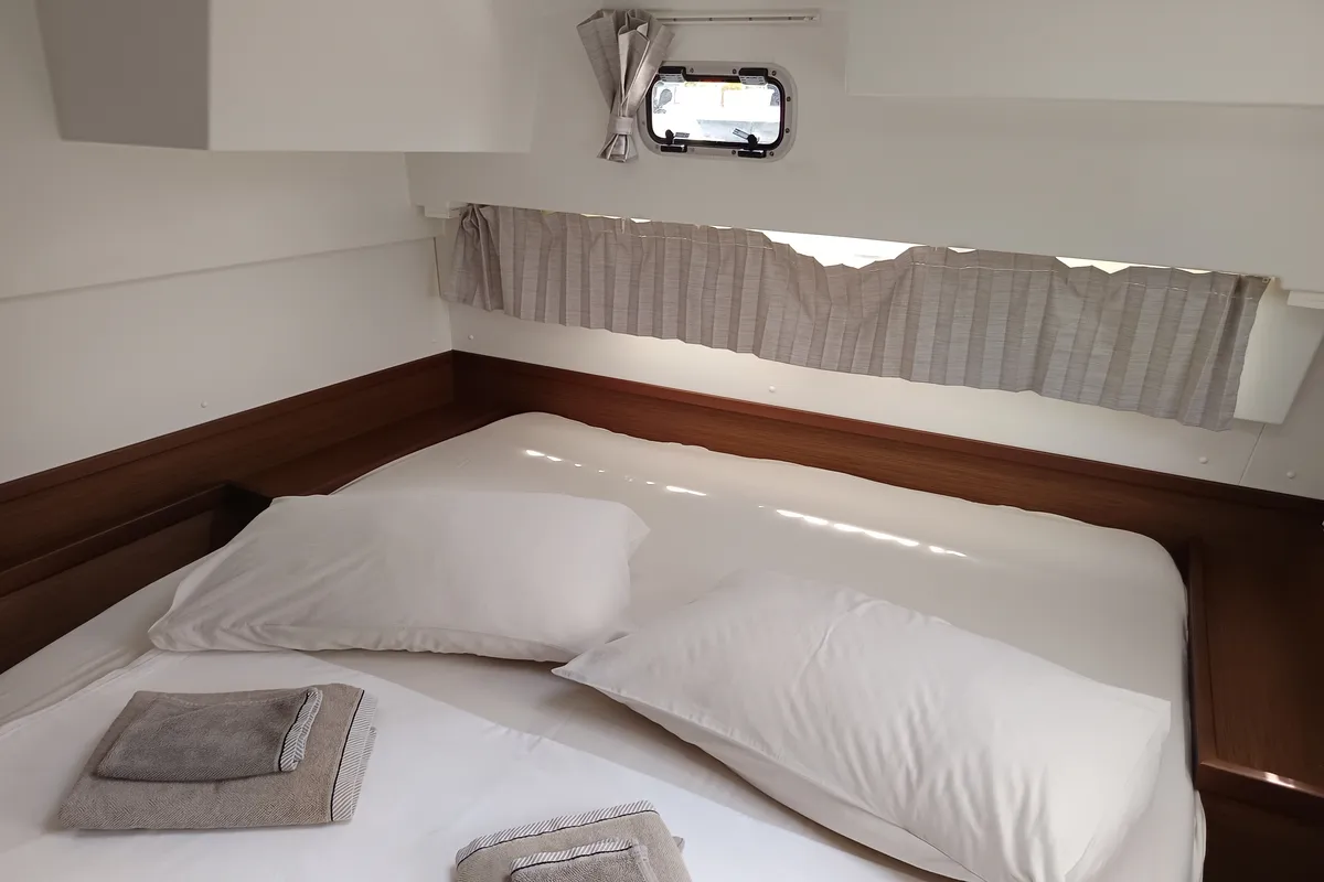 Cabin on Waterworld, a Lagoon 42 catamaran at Capo d'Orlando, Italy