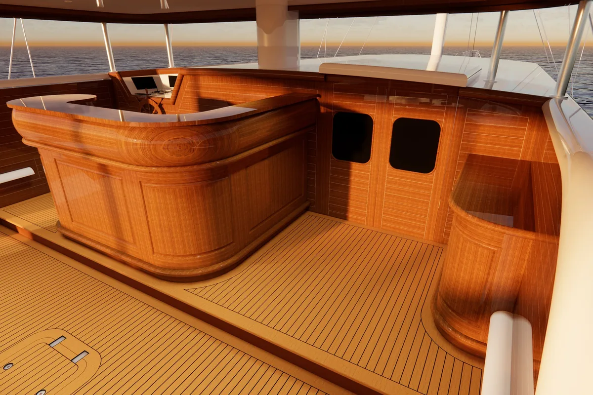 Cockpit of Tosca, a Gulet Motoryacht motor yacht at Marmaris, Turkey