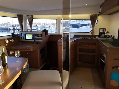 Galley of Dream of Life, a Lagoon 42 catamaran at Kontokali, Greece