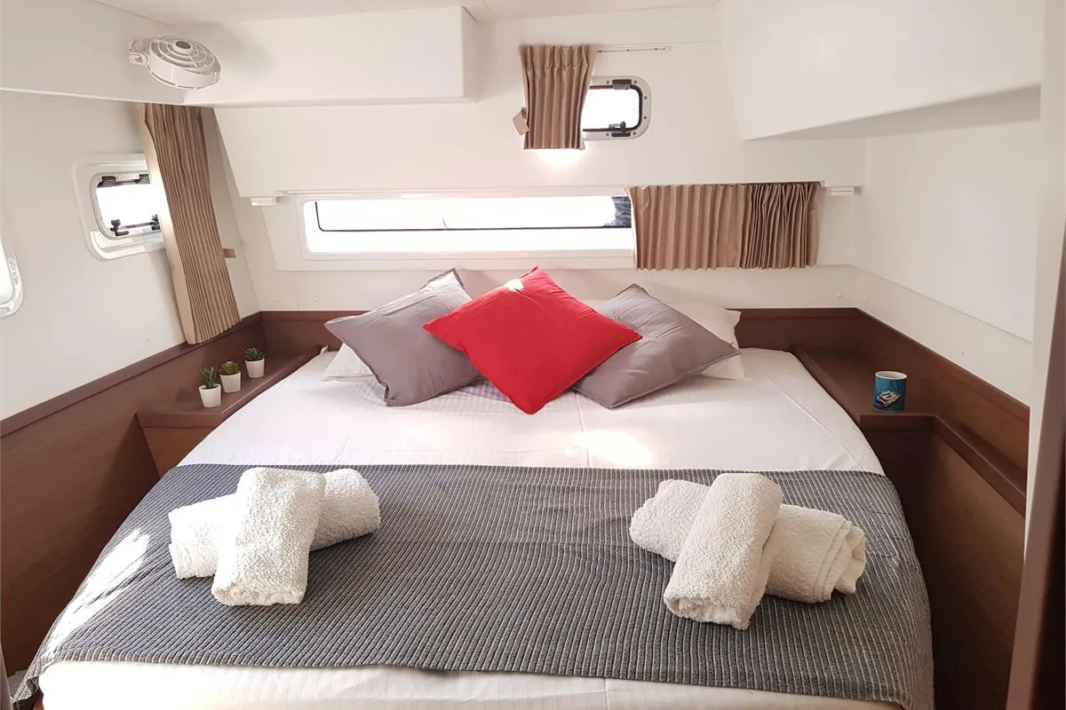 Cabin on Dream of Life, a Lagoon 42 catamaran at Kontokali, Greece