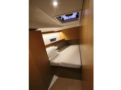 Cabin on Aqua Fun, a Jeanneau Sun Odyssey 490 sailboat at Lavrion, Greece