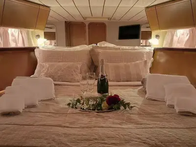 BLUE DREAM, a Ferretti 52 motor yacht at Piraeus, Greece