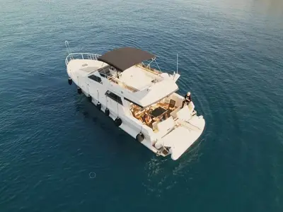 BLUE DREAM, a Ferretti 52 motor yacht at Piraeus, Greece