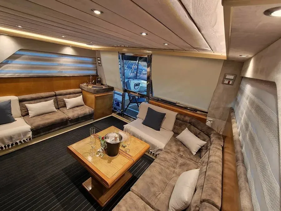 BLUE DREAM, a Ferretti 52 motor yacht at Piraeus, Greece