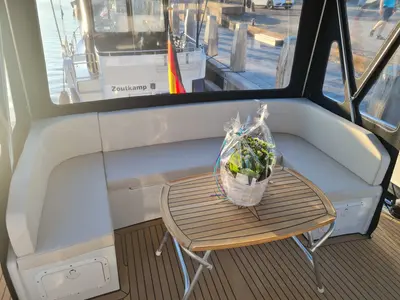 Deck of Fortuna, a Gruno 41 Excellent motorboat at Akkrum, Netherlands