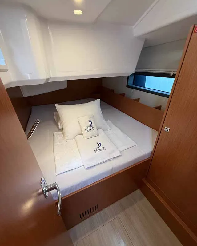 Cabin on The Cat, a Bavaria C38 sailboat at Fethiye, Turkey