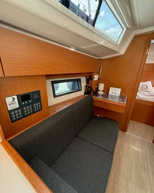Salon of The Cat, a Bavaria C38 sailboat at Fethiye, Turkey