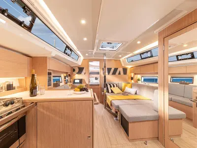 Galley of Alioth, a Bavaria C38 sailboat at Grad Trogir, Croatia