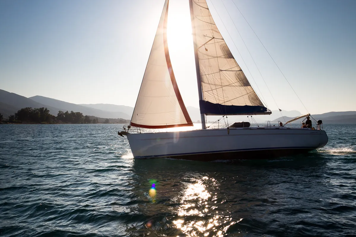 Exterior view of Zorba Cabin 1, a Beneteau Cyclades 50.5 sailboat at Aegina, Greece