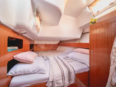 Cabin on Zorba Cabin 1, a Beneteau Cyclades 50.5 sailboat at Aegina, Greece