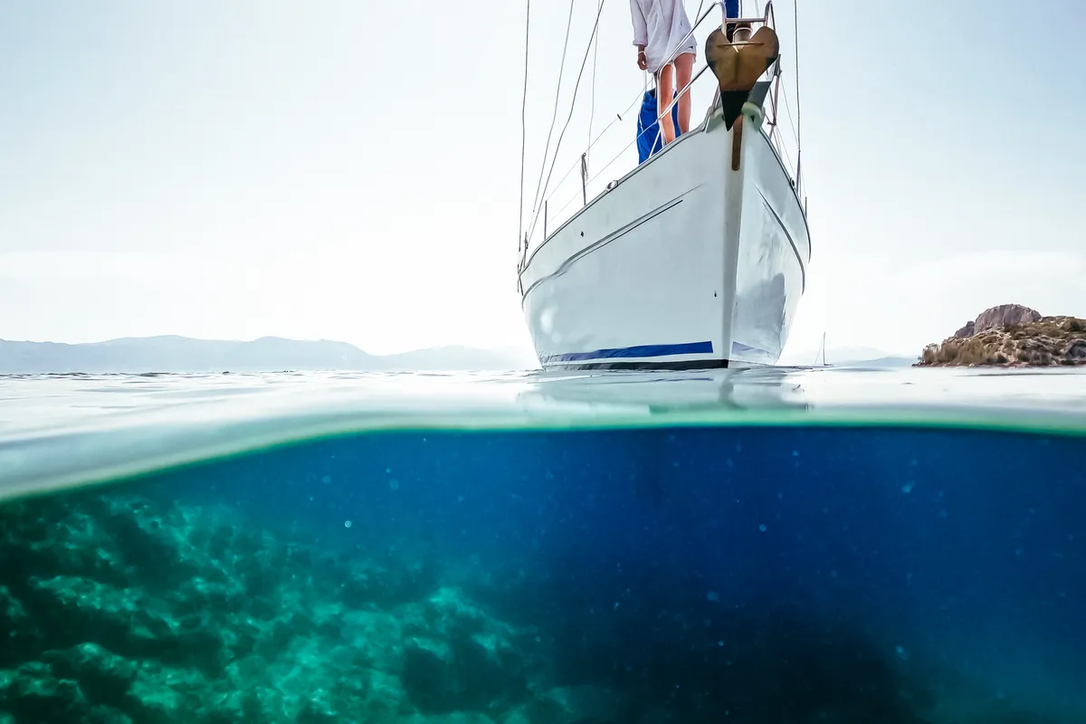 Exterior view of Zorba Cabin 1, a Beneteau Cyclades 50.5 sailboat at Aegina, Greece
