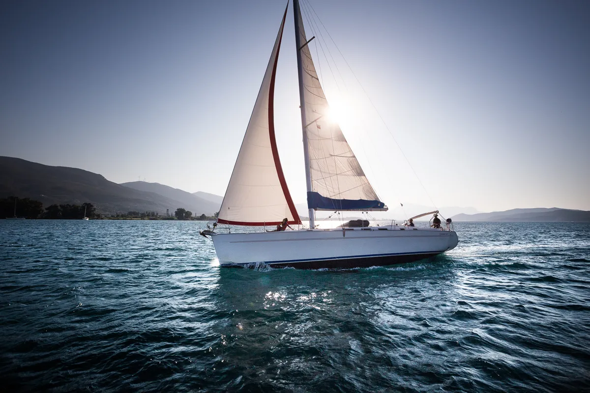 Exterior view of Zorba Cabin 1, a Beneteau Cyclades 50.5 sailboat at Aegina, Greece