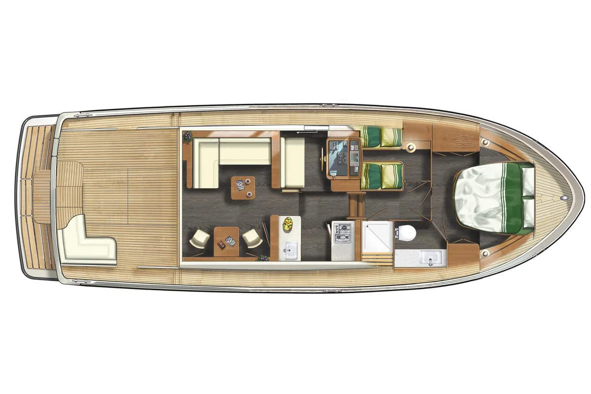 Floor plan of Luna Amanda, a Linssen Grand Sturdy 40.9 Sedan motor yacht at Kinrooi, Belgium