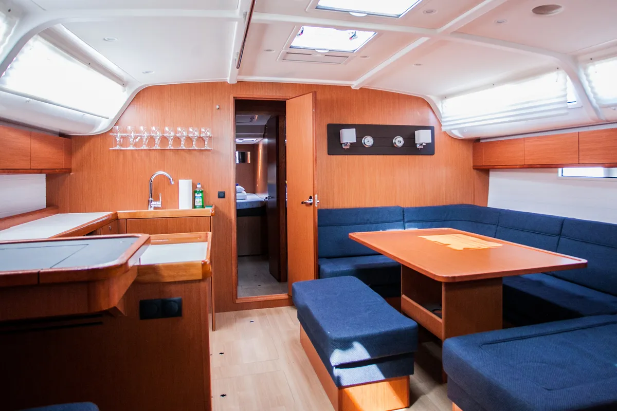 Salon of Summer Smile, a Bavaria Cruiser 51 sailboat at Split, Croatia