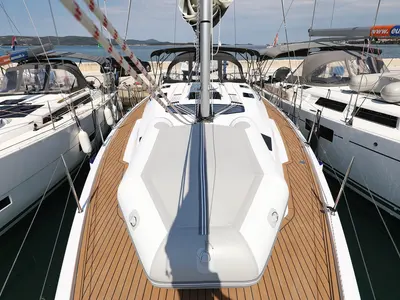 Deck of Bava, a Elan Impression 45 sailboat at Grad Biograd na Moru, Croatia