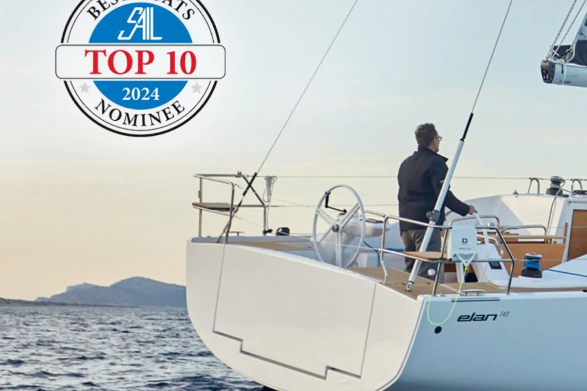 Exterior view of Bava, a Elan Impression 45 sailboat at Grad Biograd na Moru, Croatia