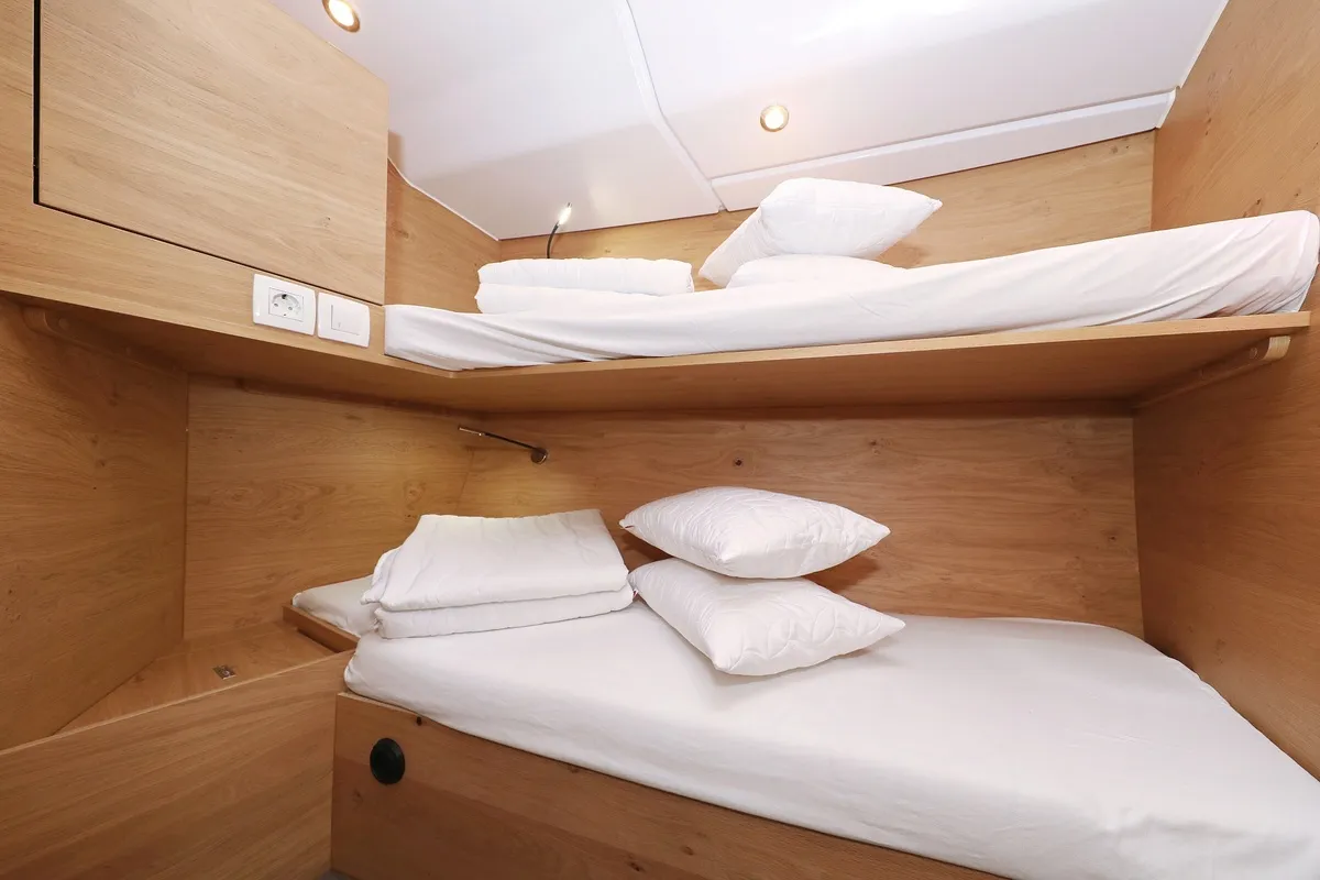 Cabin on Bava, a Elan Impression 45 sailboat at Grad Biograd na Moru, Croatia