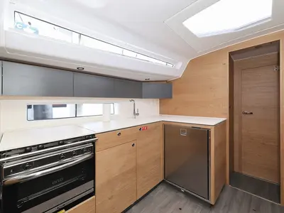 Galley of Bava, a Elan Impression 45 sailboat at Grad Biograd na Moru, Croatia