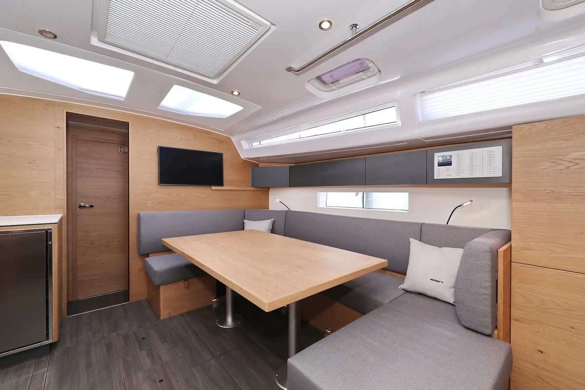 Salon of Bava, a Elan Impression 45 sailboat at Grad Biograd na Moru, Croatia