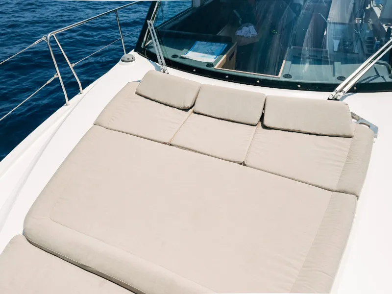 Deck of Ivona, a Bavaria E40 Fly motorboat at Seget Donji, Croatia
