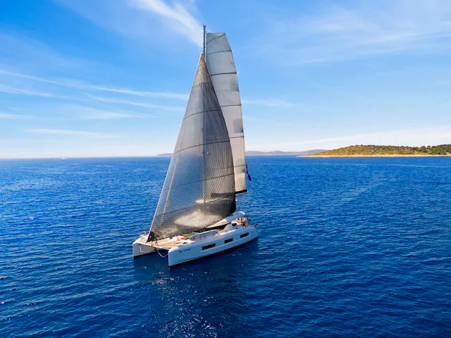 Exterior view of TIGA GRANDE, a Lagoon 55 catamaran at Šibenik, Croatia
