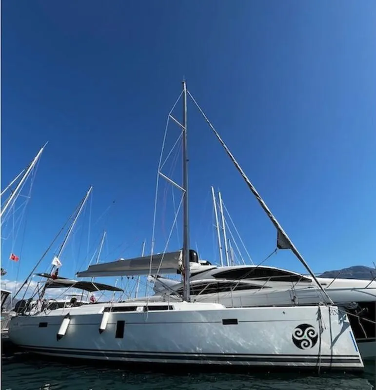 Exterior view of Pina, a Hanse 445 sailboat at Fethiye, Turkey