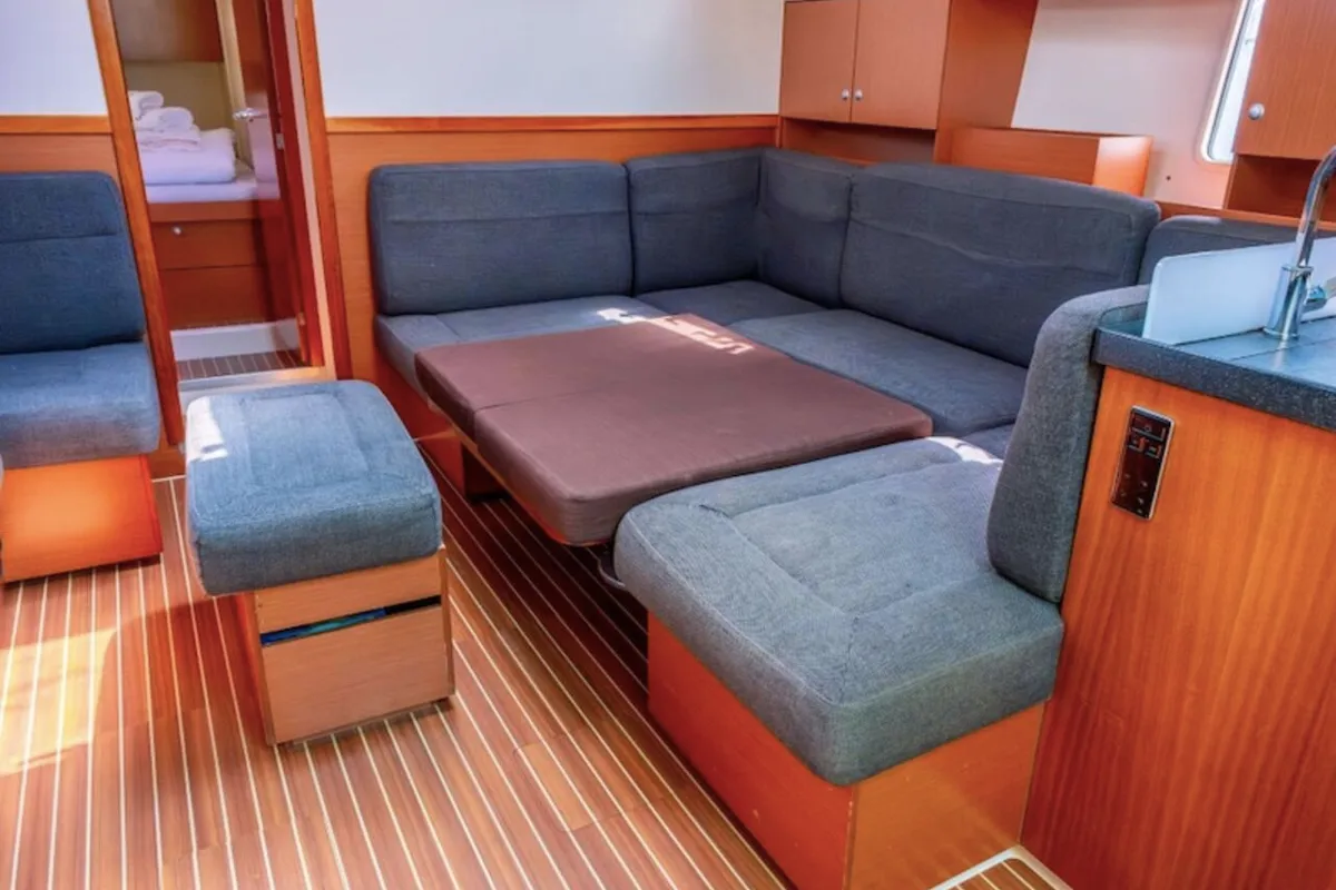 Galley of Pina, a Hanse 445 sailboat at Fethiye, Turkey