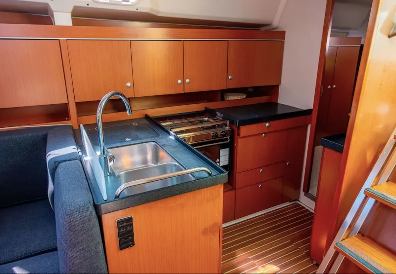 Galley of Pina, a Hanse 445 sailboat at Fethiye, Turkey