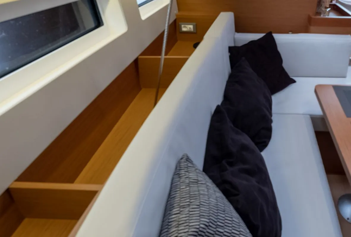 Salon of Loleta, a Jeanneau Sun Odyssey 440 sailboat at Municipal Unit of Lefkada, Greece
