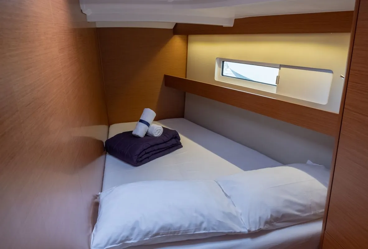 Cabin on Loleta, a Jeanneau Sun Odyssey 440 sailboat at Municipal Unit of Lefkada, Greece
