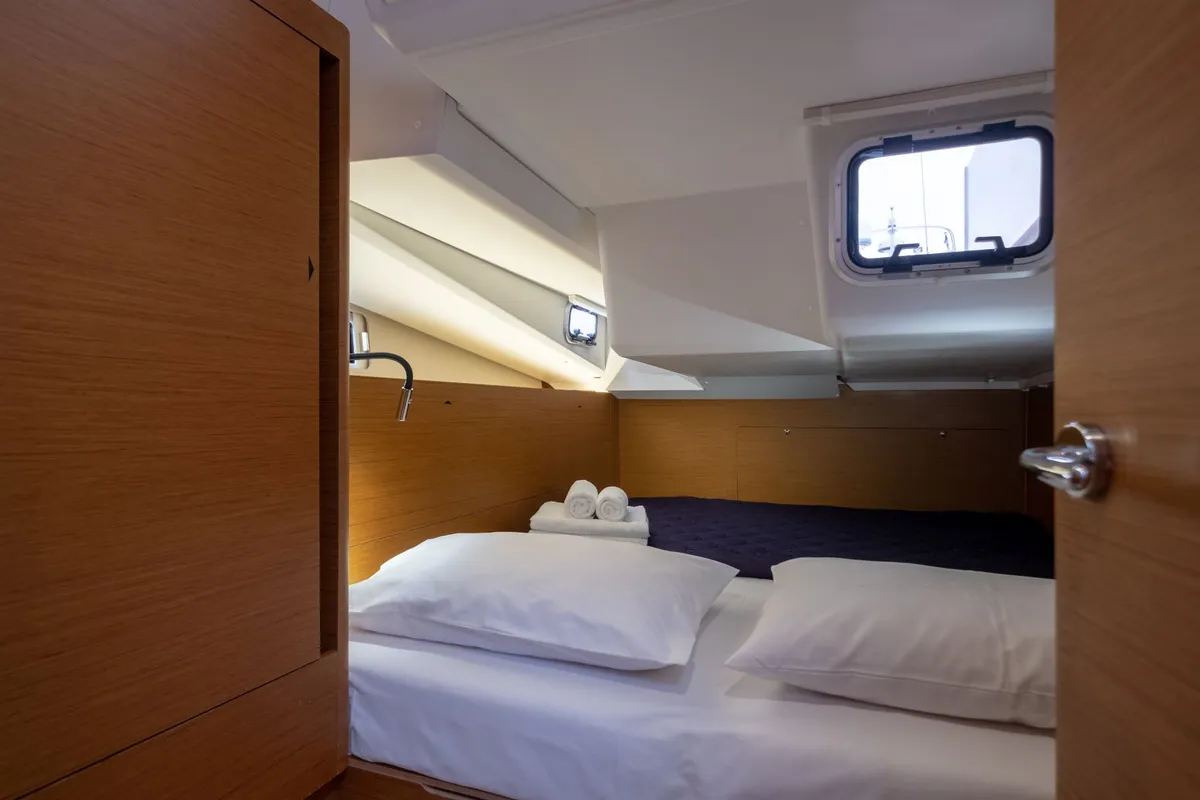 Cabin on Loleta, a Jeanneau Sun Odyssey 440 sailboat at Municipal Unit of Lefkada, Greece