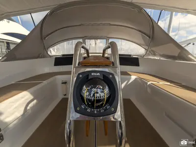 Cockpit of Bea, a Hanse 458 sailboat at Puntone di Scarlino, Italy