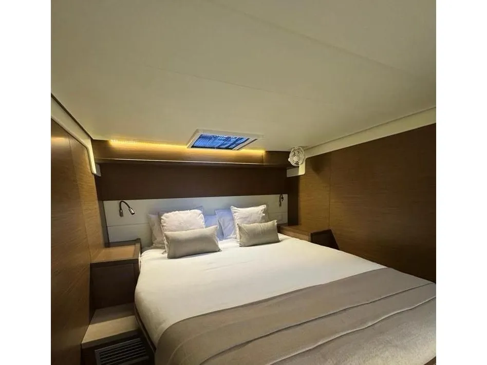 Cabin on DELUXE, a Lagoon 52F catamaran at Sant Antoni de Portmany, Spain