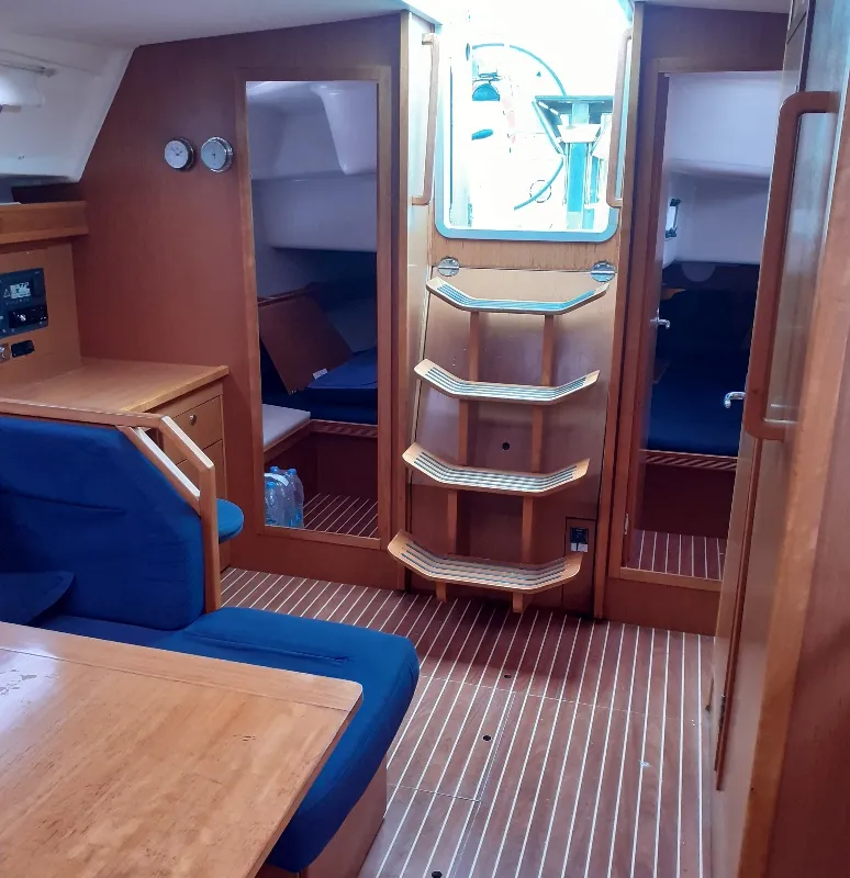 Salon of Beta , a Bavaria 43 Cruiser sailboat at Municipal Unit of Lefkada, Greece