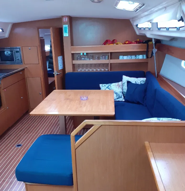 Salon of Beta , a Bavaria 43 Cruiser sailboat at Municipal Unit of Lefkada, Greece