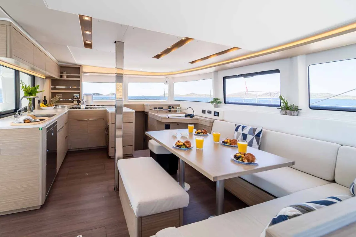 Galley of Mare Luna, a Lagoon 46 catamaran at Grad Šibenik, Croatia