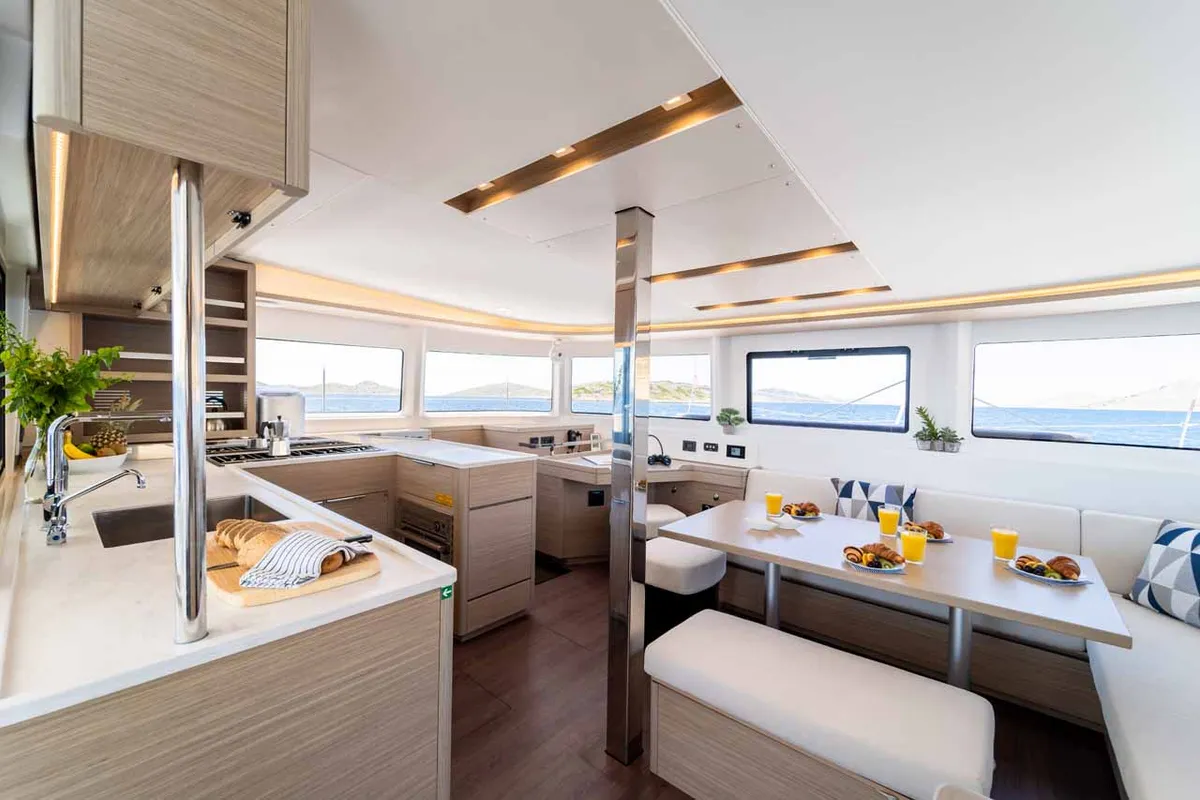 Galley of Mare Luna, a Lagoon 46 catamaran at Grad Šibenik, Croatia