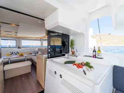 Galley of Mare Luna, a Lagoon 46 catamaran at Grad Šibenik, Croatia