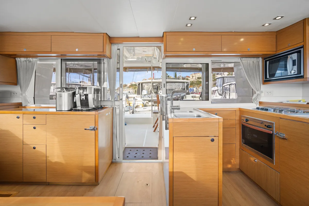 Galley of MAJESTIC, a Lagoon 450 catamaran at Grad Šibenik, Croatia