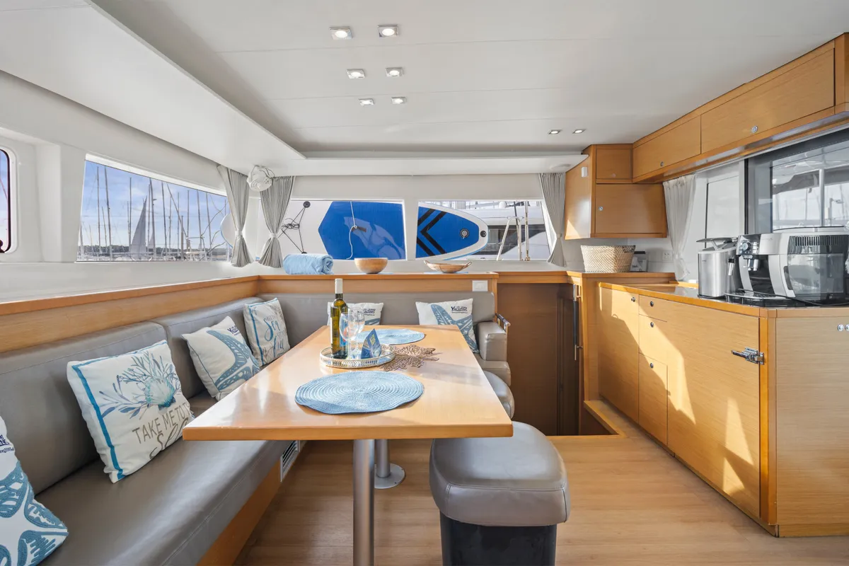 Salon of MAJESTIC, a Lagoon 450 catamaran at Grad Šibenik, Croatia