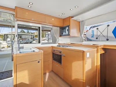 Galley of MAJESTIC, a Lagoon 450 catamaran at Grad Šibenik, Croatia