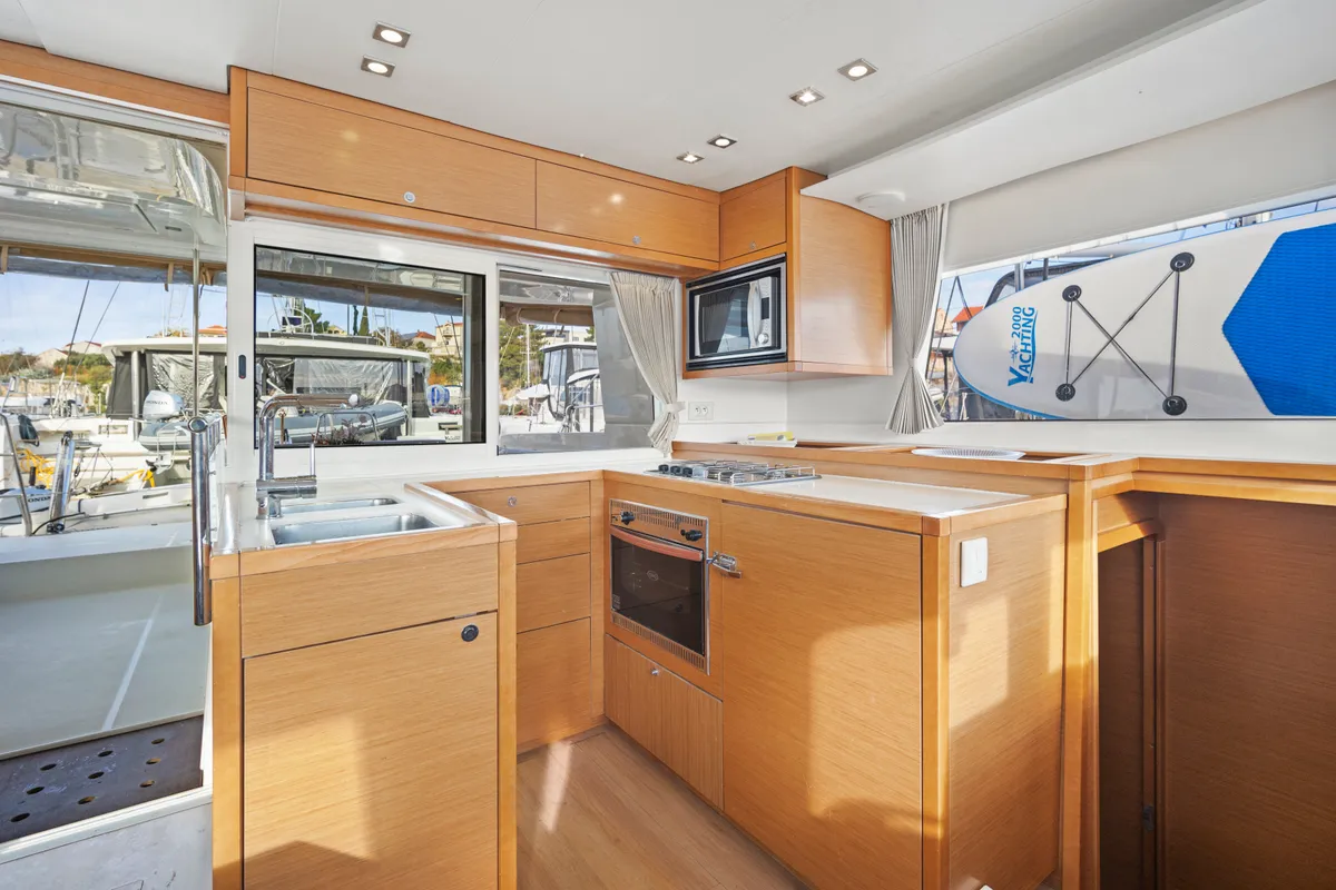Galley of MAJESTIC, a Lagoon 450 catamaran at Grad Šibenik, Croatia
