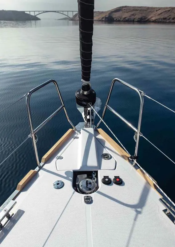 Deck of Top Secret, a Elan Impression 40.1 sailboat at Pula, Croatia