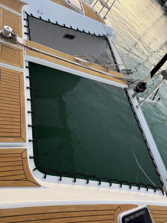 Deck of Best Q, a Lagoon 42 catamaran at Roche Caiman, Seychelles