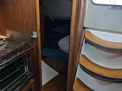 Galley of Panoramix, a Jeanneau Sun Odyssey 37 sailboat at Kontokali, Greece
