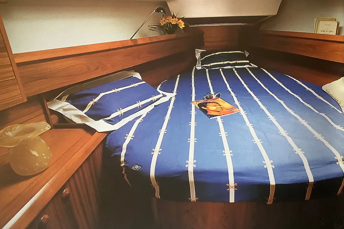 Cabin on Panoramix, a Jeanneau Sun Odyssey 37 sailboat at Kontokali, Greece
