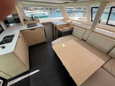 Salon of Bonita, a Fountaine Pajot Isla 40 catamaran at Općina Sukošan, Croatia