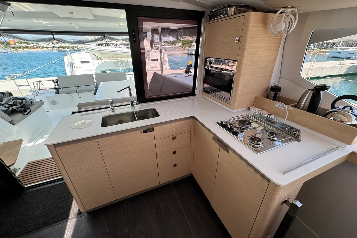 Galley of Bonita, a Fountaine Pajot Isla 40 catamaran at Općina Sukošan, Croatia